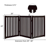 Thumbnail for Wooden Pet Safety Gate Barrier Portable Door 3 Panel Grey
