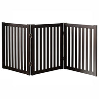 Thumbnail for Wooden Pet Safety Gate Barrier Portable Door 3 Panel Grey