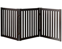 Thumbnail for Wooden Pet Safety Gate Barrier Portable Door 3 Panel Grey