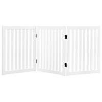 Thumbnail for Wooden Pet Safety Gate Barrier Portable Door 3 Panel White