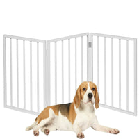 Thumbnail for Wooden Pet Safety Gate Barrier Portable Door 3 Panel White