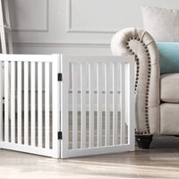 Thumbnail for Wooden Pet Safety Gate Barrier Portable Door 3 Panel White