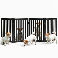 Thumbnail for Grey folding pet gate for indoor safety