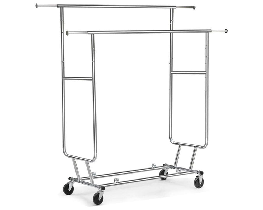 Heavy-Duty Industrial Double Rail Clothes Rack