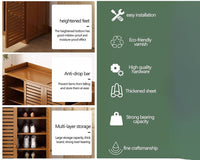 Thumbnail for Wooden 30 Pair Shoe Storage
