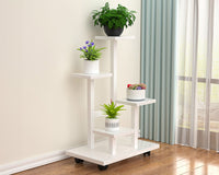 Thumbnail for Flower stand with natural bamboo texture shelves