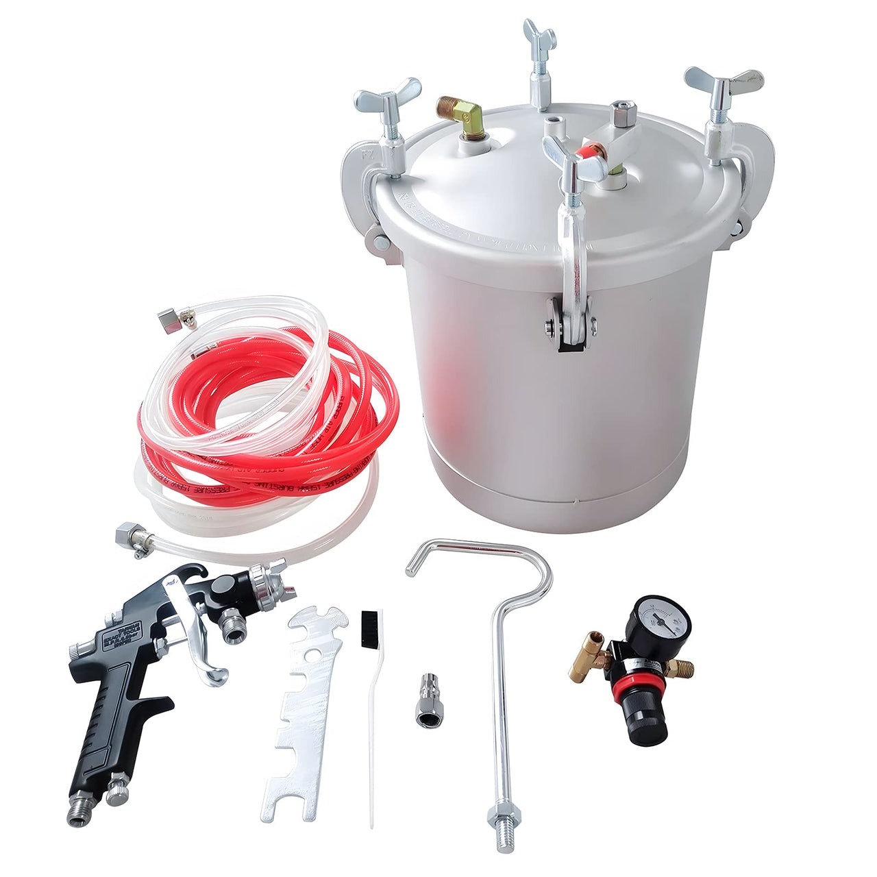 Paint tank with spray gun