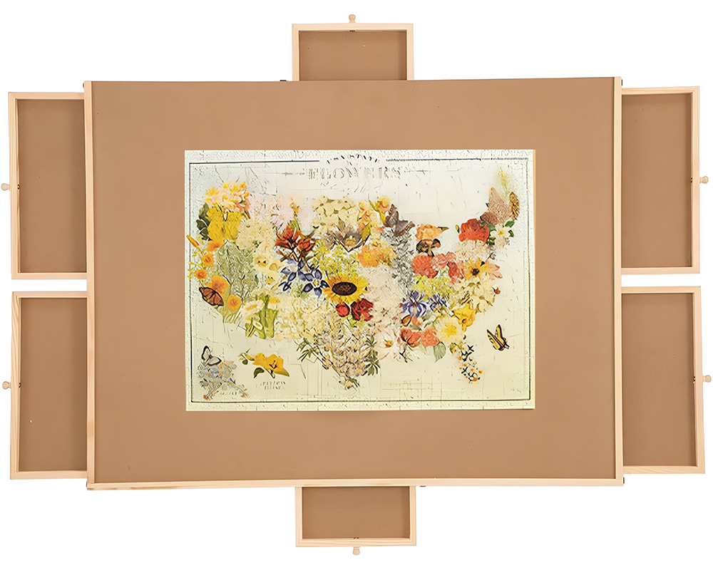 1500 piece jigsaw puzzle board showing smooth edges