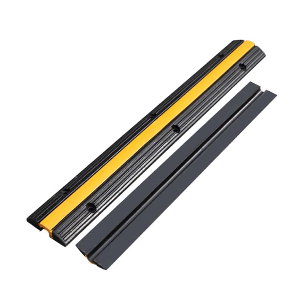 Cable protector ramp with visible channel size