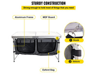 Thumbnail for Folding Camping Table with storage
