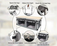 Thumbnail for Folding Camping Table with storage