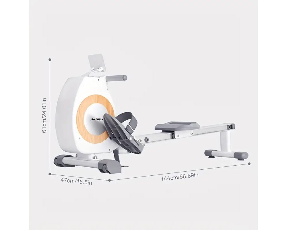 Rowing machine workout in progress