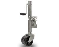 Thumbnail for Jockey wheel trailer jack showing wheel wear resistance detail