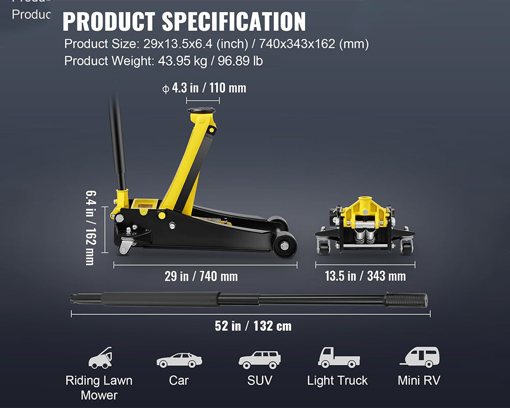 4 Ton Low Profile Floor Jack