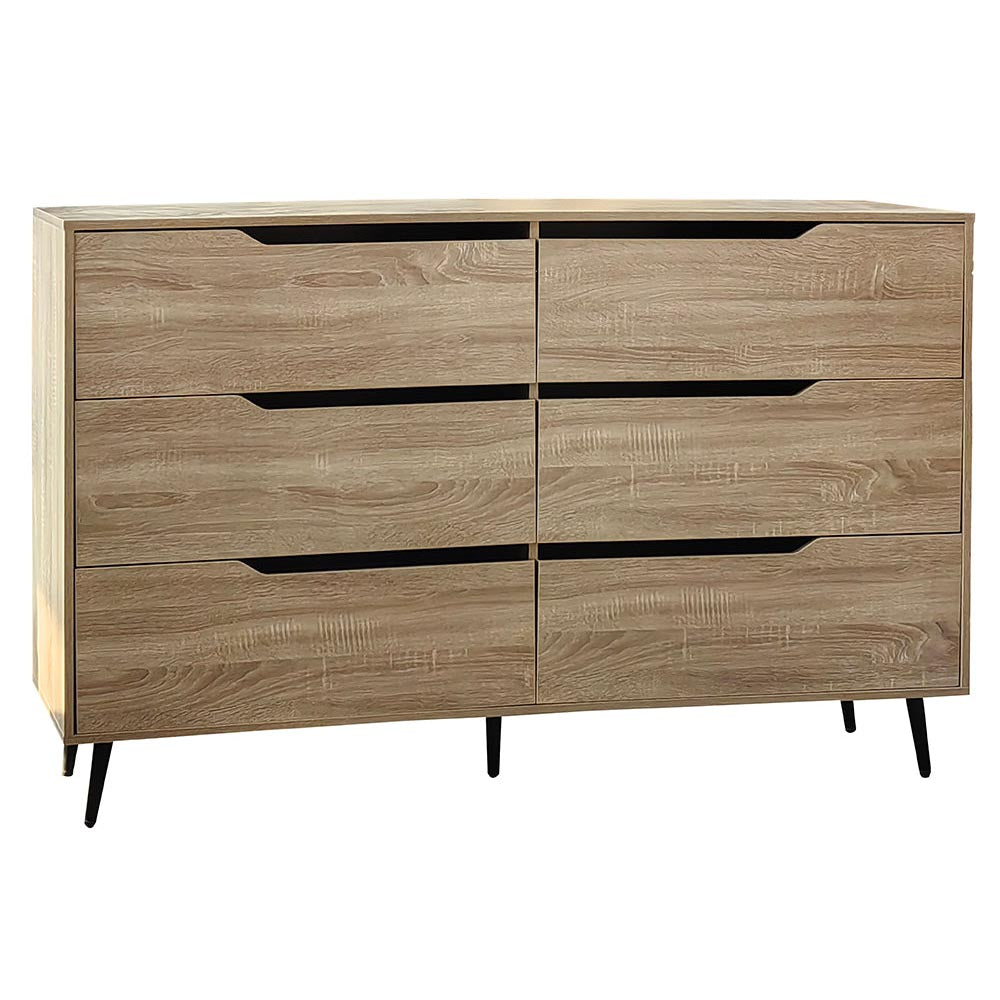Flat-packed CURA tallboy chest with packaging