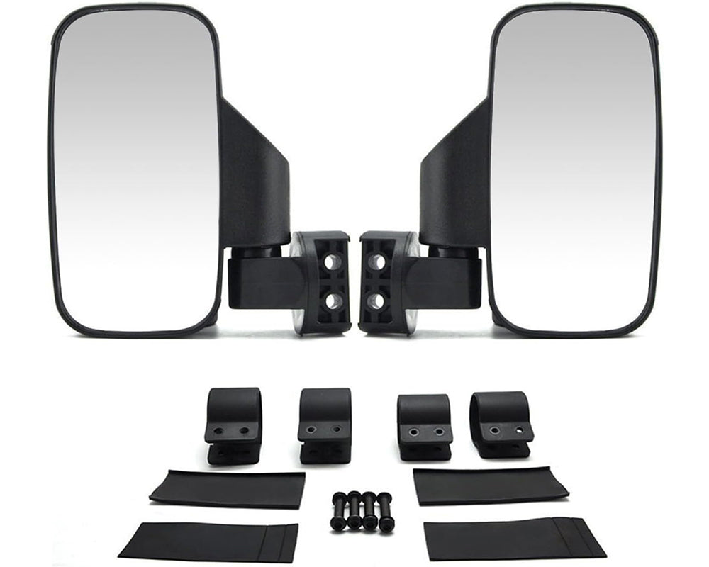Side mirrors for UTV ATV black pair front view