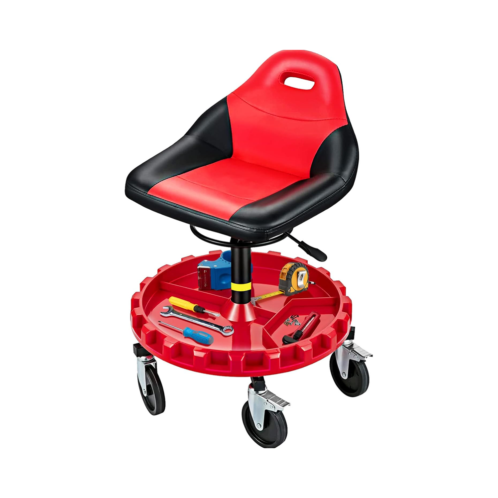 Rolling Workshop Seat With Adjustable Height