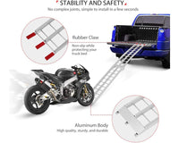 Thumbnail for Aluminum Folding Ramp 340KG Loading Capacity Motorbike Loading Ramp 2260mm Long