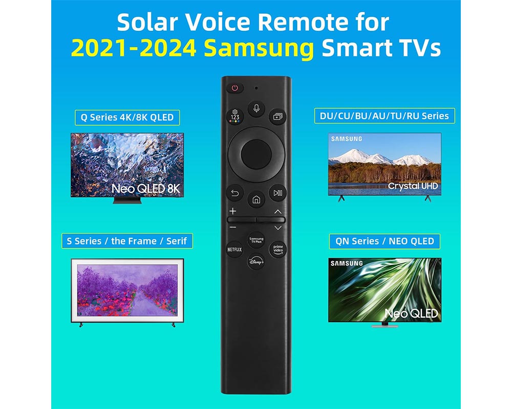 Solar Remote Display Samsung TV Remote Solar Smart Remote Black Voice Control – Homyspire