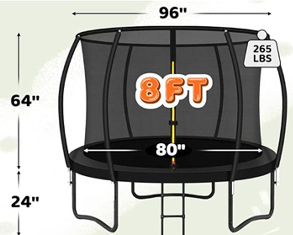8FT Trampoline Kids Trampolines