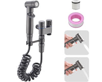Thumbnail for Grey handheld toilet bidet sprayer with dual control valve