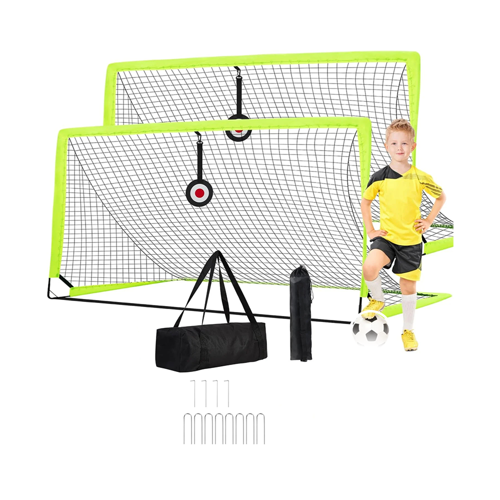Soccer Goal Set Kids 2 Pack Portable Foldable Football Goal Nets
