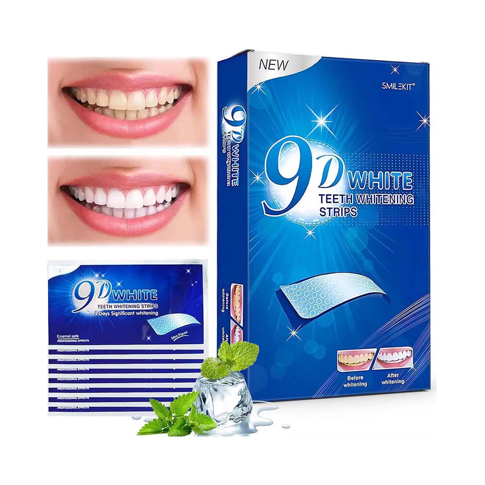 Teeth Whitening Strips kit showing easy peel-off design