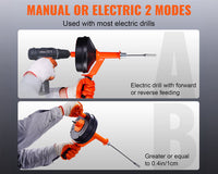 Thumbnail for Plumbing Snake Drain Auger Sink Clog Remover Cleaner