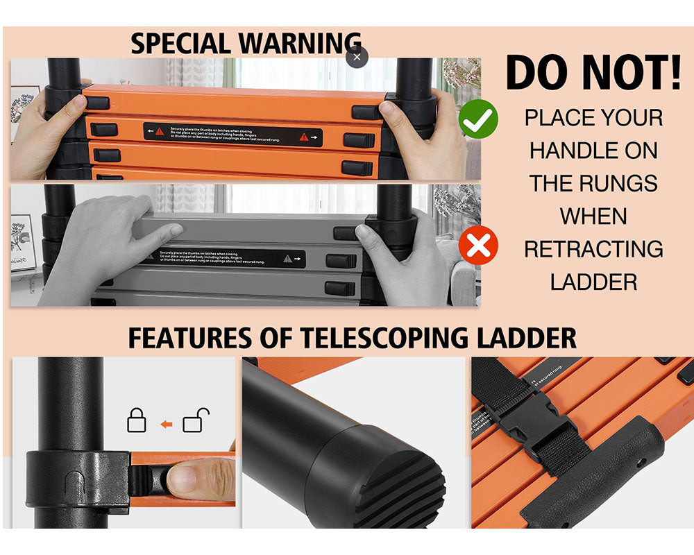 Telescopic Ladder 4.4m Aluminium Telescoping