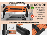 Thumbnail for Telescopic Ladder 4.4m Aluminium Telescoping
