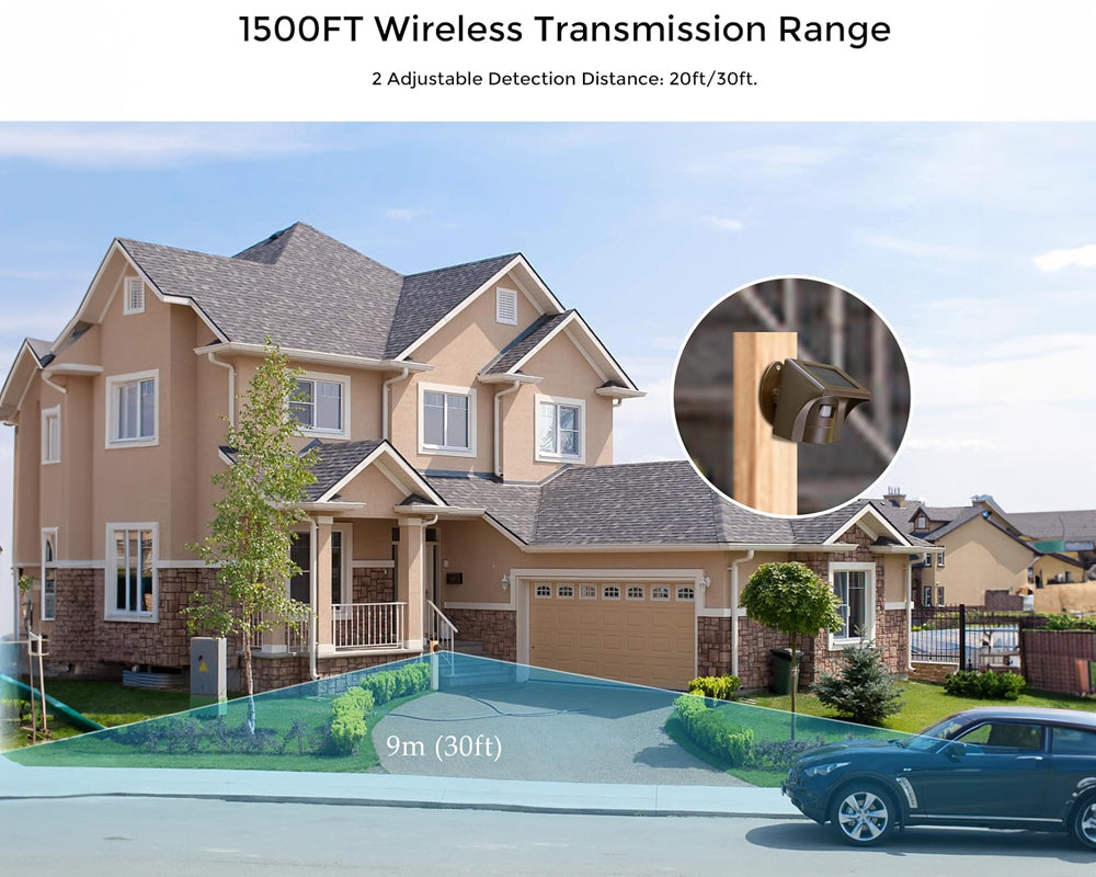 eMACROS Pro 3 Smart App Solar Wireless Driveway Alarm - 2 Sensor Kit