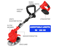 Thumbnail for Cordless Grass Trimmer – 650W Foldable Lawn Mower with Adjustable Telescopic Handle