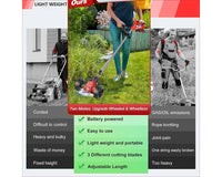 Thumbnail for Push Weed Eater strimmer, Battery Operated Grass Cutter