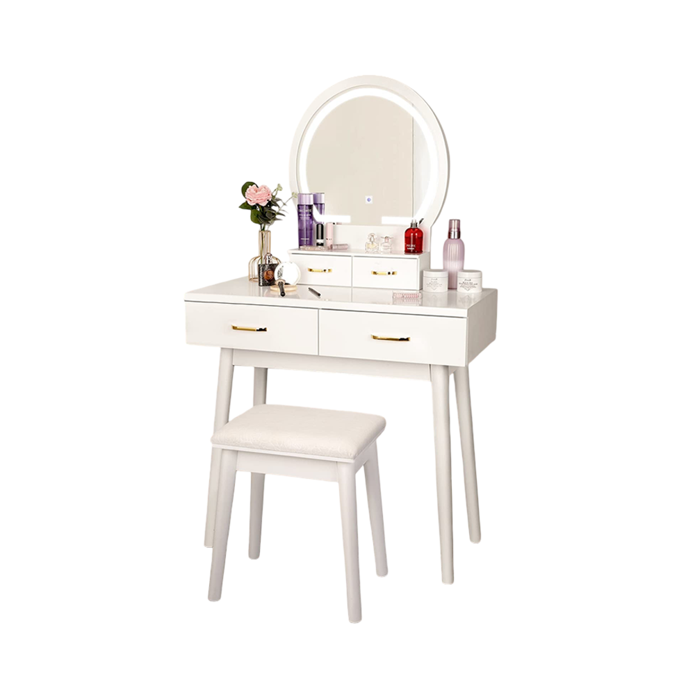 Dressing Table with Mirror LED brightness adjustment