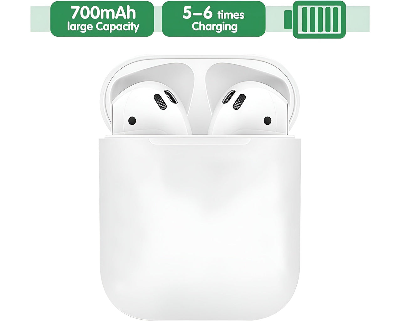 Replacement Wireless Charging Case for AirPods 1 & 2 – 700mAh Qi