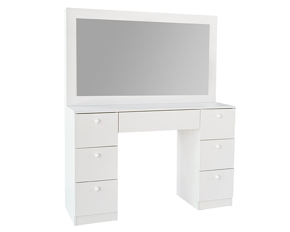 Dressing Table with Mirror tabletop with makeup items