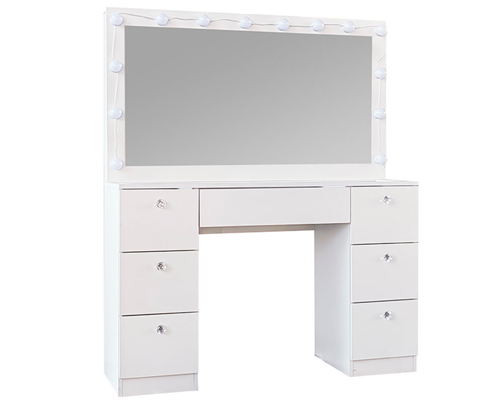 Vanity table tabletop with organised accessories