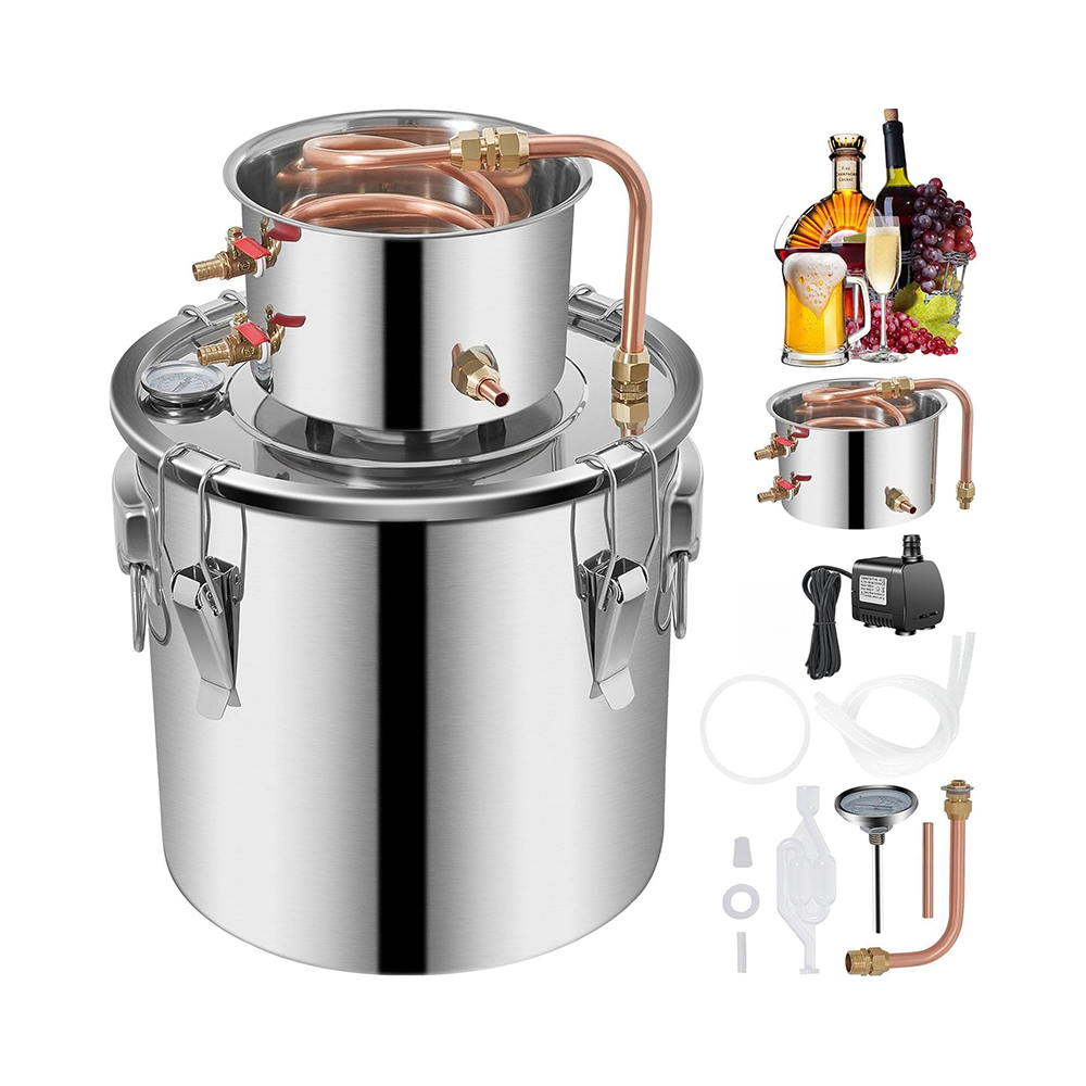 Alcohol distiller with food-grade silicone seals