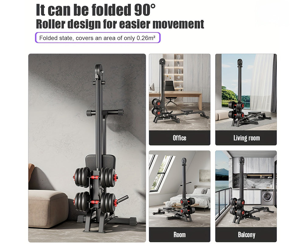 Folding Resistance Rowing Machine 2-in-1 Air Resistance Gym – Homyspire