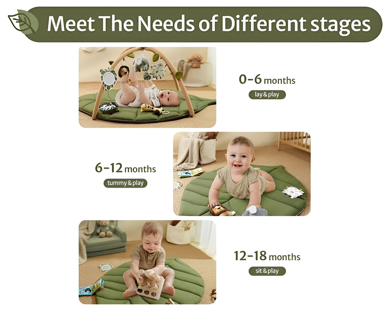 Baby play gym with safari animal theme