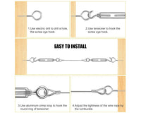 Thumbnail for Steel Wire Rope Cable Kit 30M