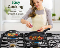 Thumbnail for 19 Piece Nonstick Induction Cookware Set With White Granite Finish