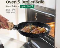 Thumbnail for 19 Piece Nonstick Induction Cookware Set With White Granite Finish