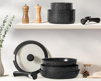 Thumbnail for 19 Piece Nonstick Induction Cookware Set With White Granite Finish