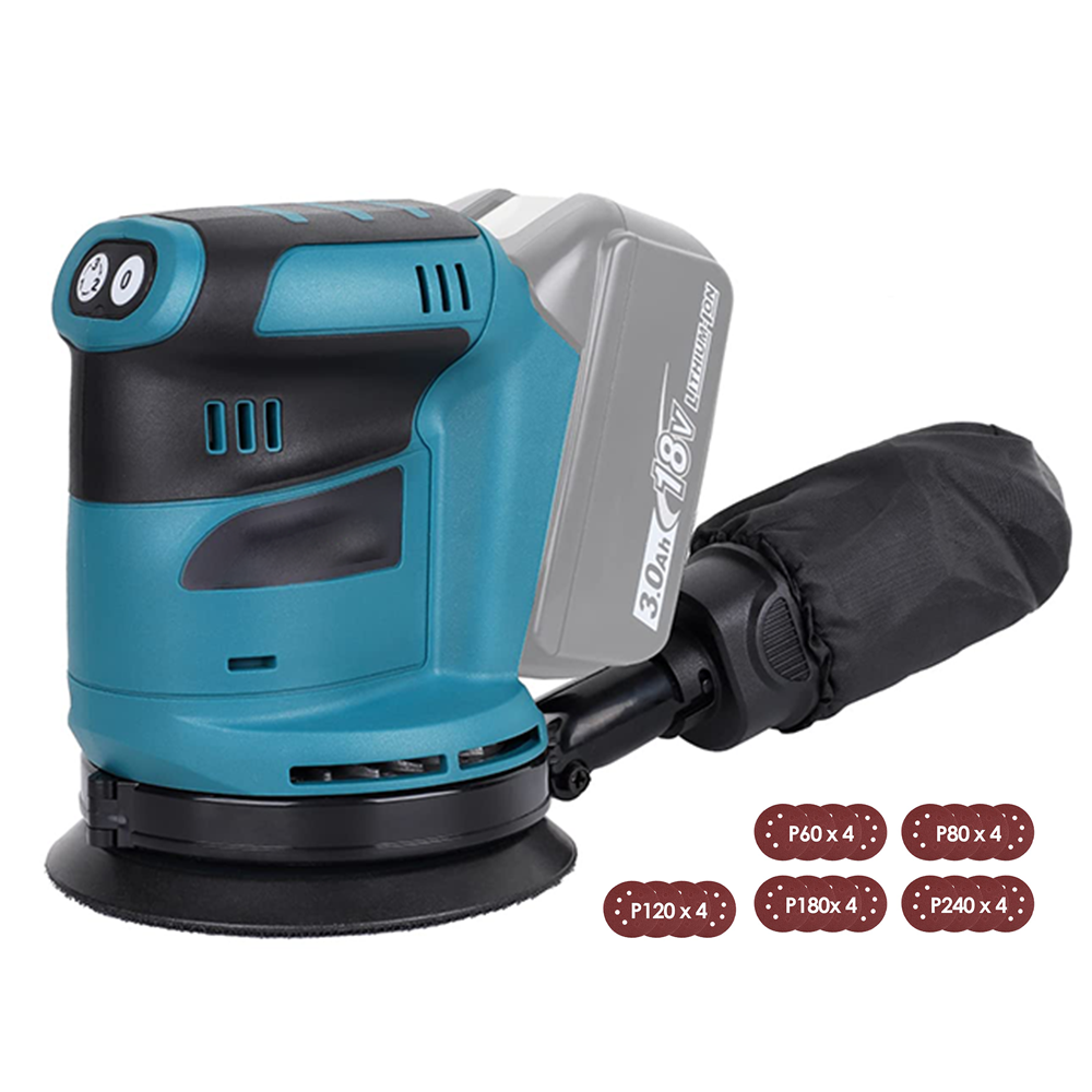 Cordless sander with sponge and wool polishing discs