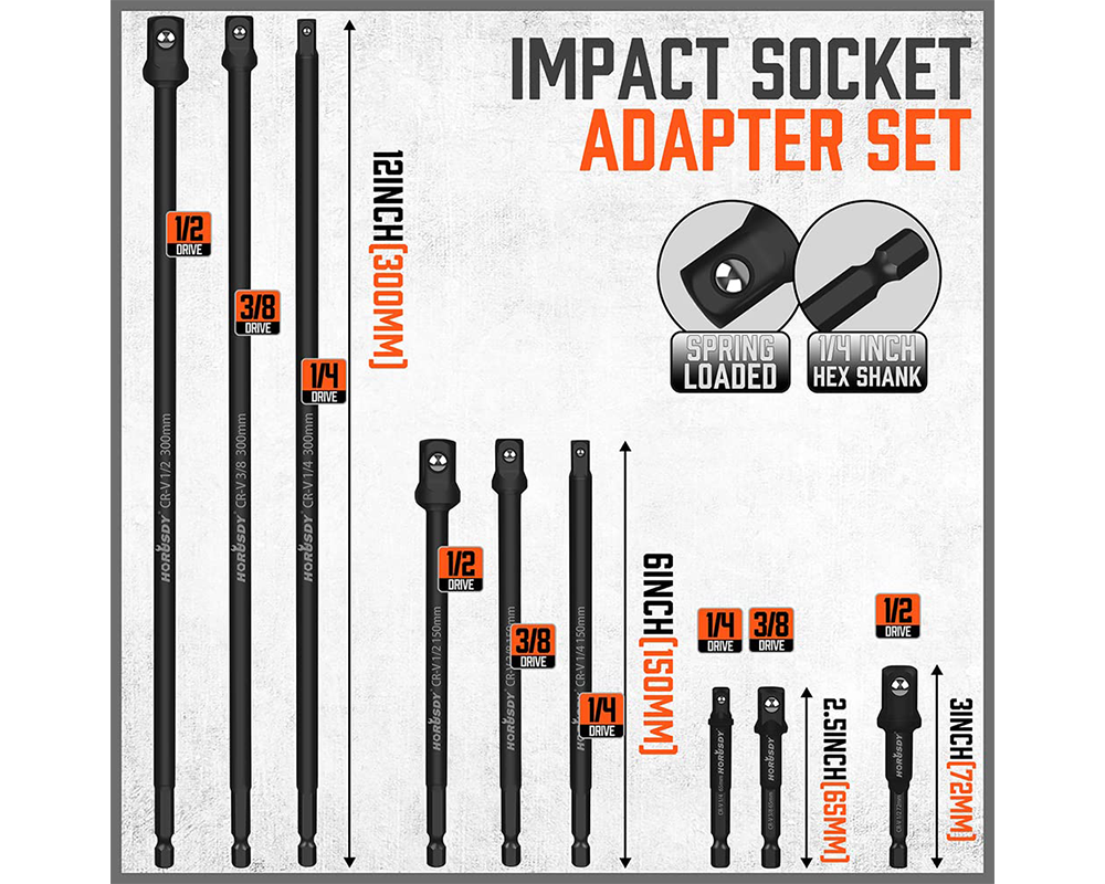 9-Piece Impact Drill Socket