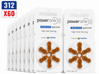 Thumbnail for Power one P312 size 312 Hearing Aid Batteries 60 Pack