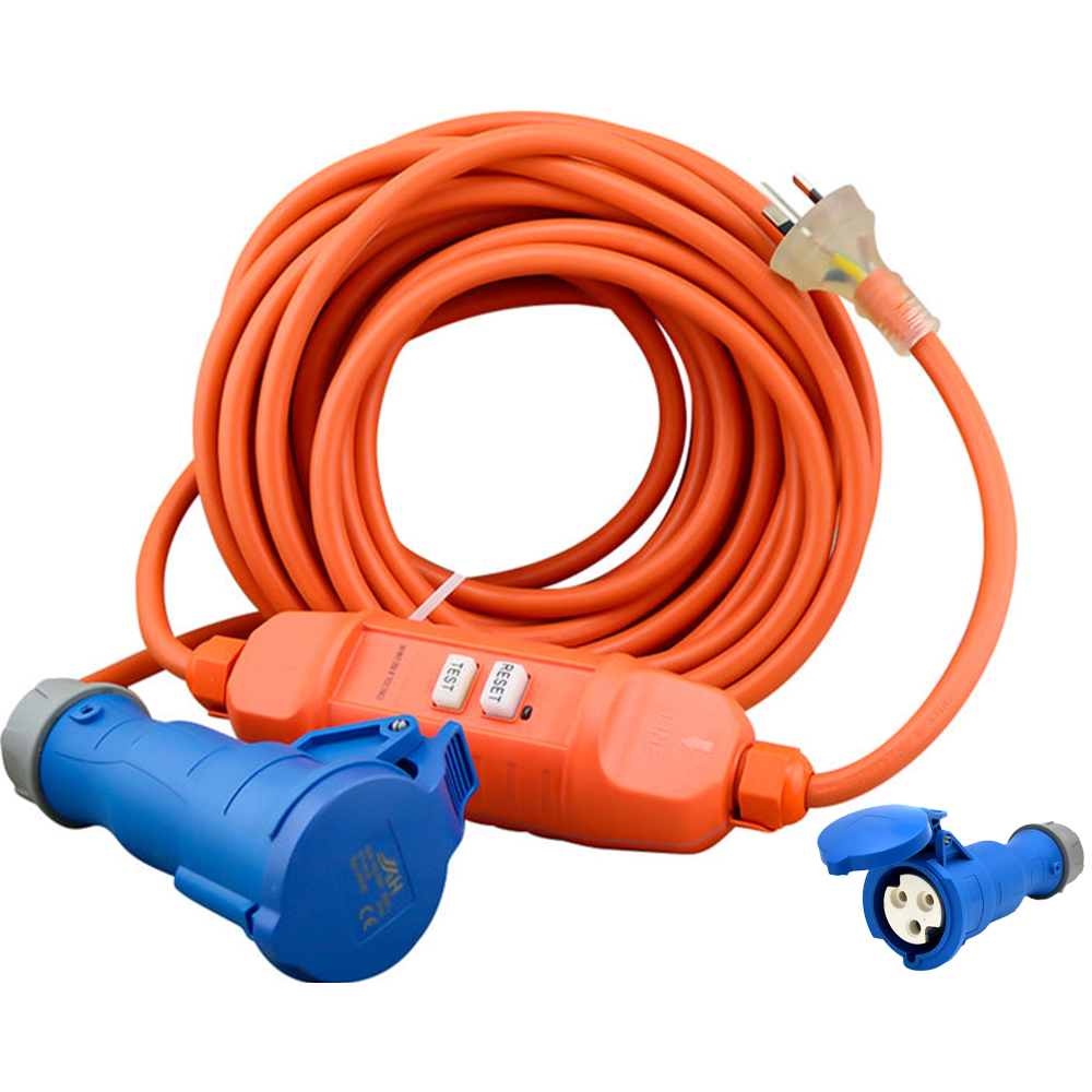 Camping lead cable coiled for storage
