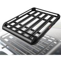 Thumbnail for Roof rack basket loaded with luggage on car roof in New Zealand