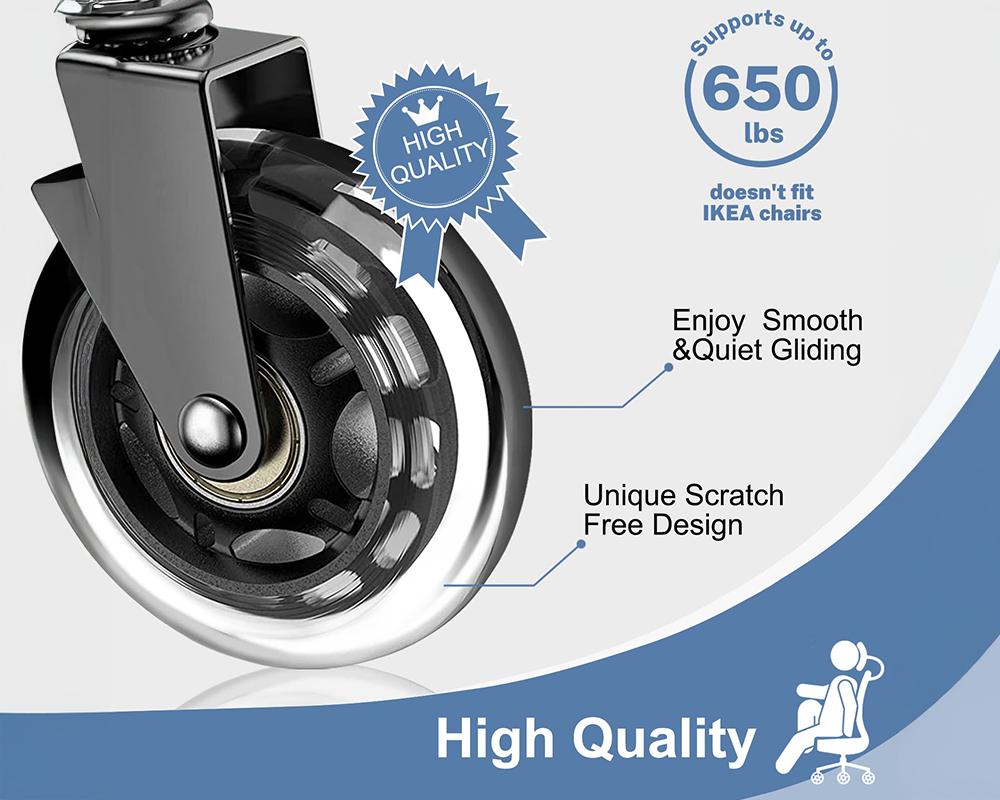 Office Chair Caster Wheels Set